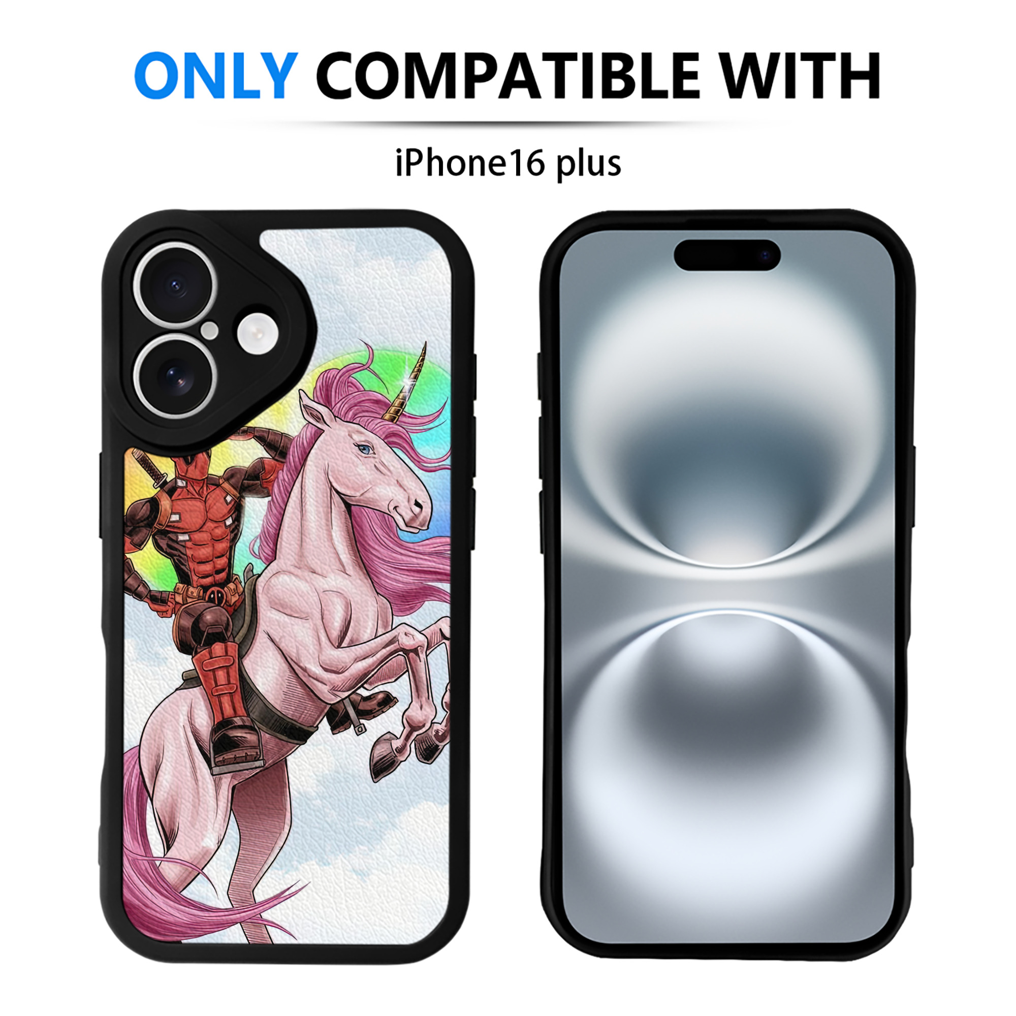 （画像用） Deadpool デッドプール 【iPhone 16シリーズ対応】シリコンスマホケース（レザー調） 材質：シリコン